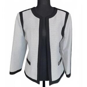 Vintage Kasper Polka Dot Blazer Jacket 3/4 Sleeves